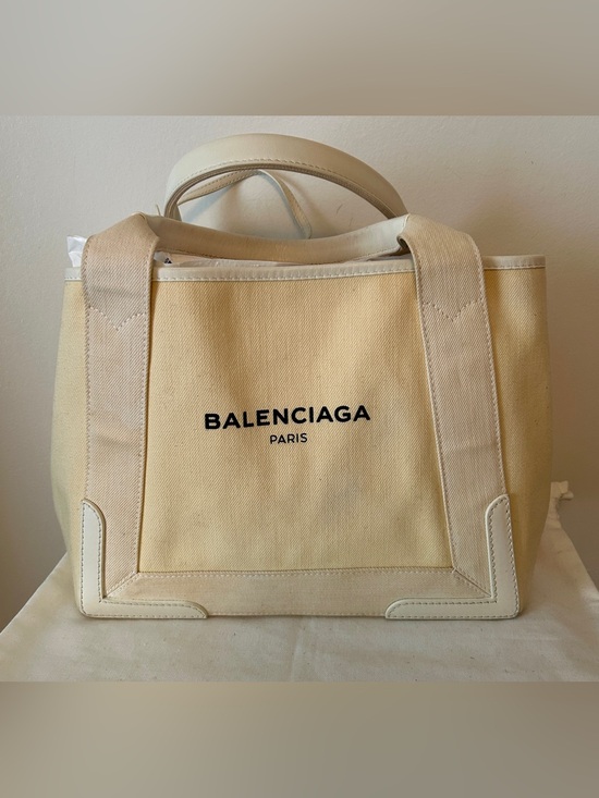 Balenciaga Handbags - Balenciaga Calabasas Canvas Tote in Pale Cream with Black Logo